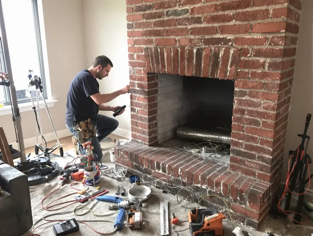 North Royalton Chimney Sweep specialist finalizing chimney liner service in North Royalton, OH