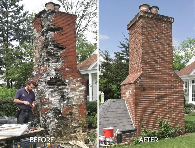 North Royalton Chimney Sweep performing a full chimney restoration in North Royalton, OH