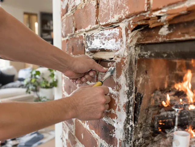 Routine fireplace repair by North Royalton Chimney Sweep in North Royalton, OH