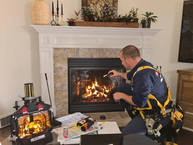 Safety-focused fireplace inspection by North Royalton Chimney Sweep in North Royalton, OH
